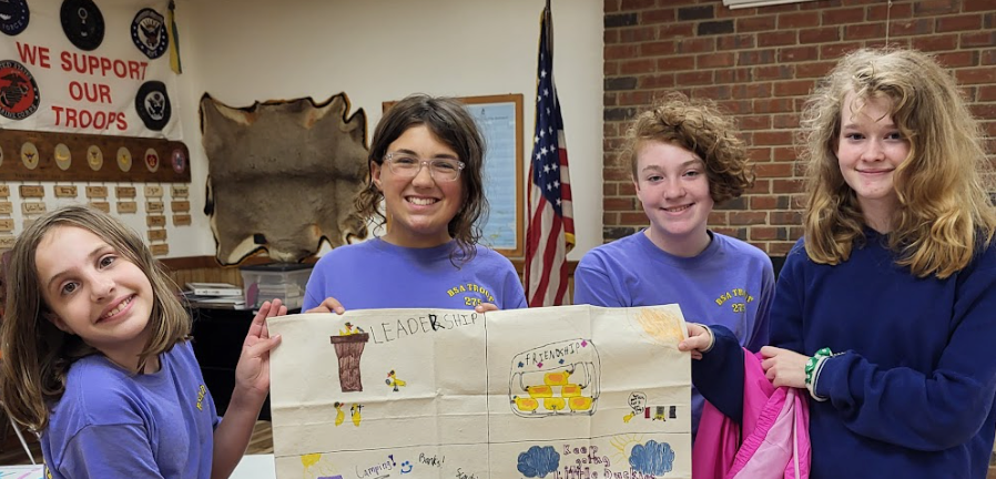 Scouts in ceremony circle